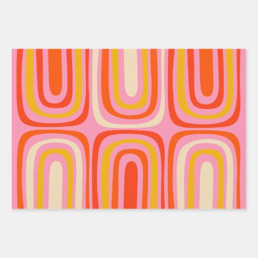 Confaab Farbenfrohe Moderne Regenbogenfarben Abstr Geschenkpapier Set (Vorderseite 3)