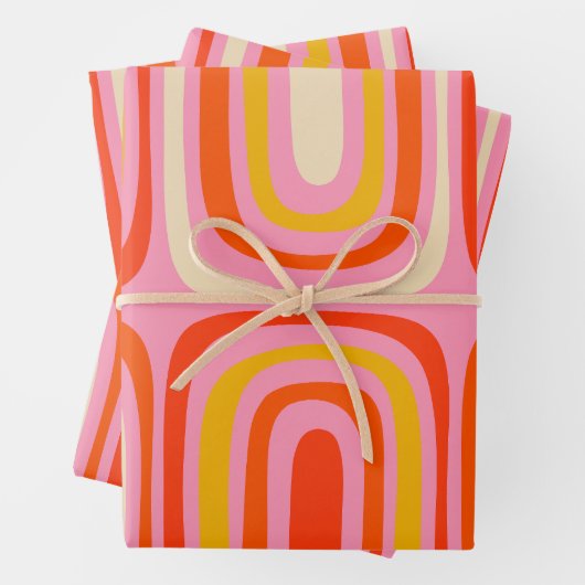 Confaab Farbenfrohe Moderne Regenbogenfarben Abstr Geschenkpapier Set (Beispiel)