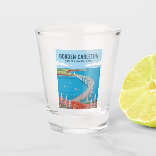 Confederation Bridge Kanada Schnapsglas (Vorderseite)