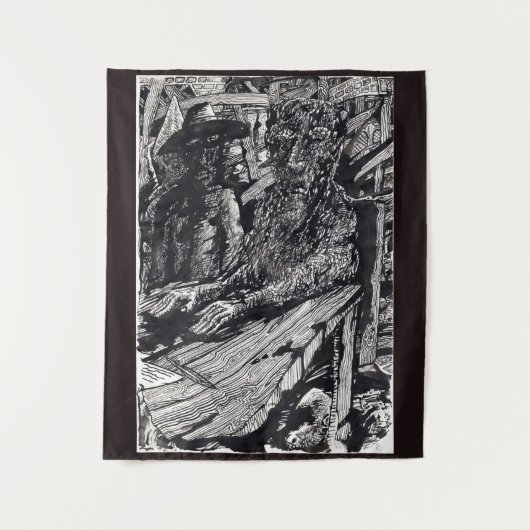 "Confess", Indianerfarbe zeichnend! Wandteppich (Vorderseite)