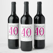 Confett 40 und fabelhafte Geburtstagsparty Wine La Weinetikett (Flaschen)