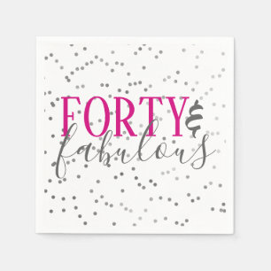 Confetti 40 und fabelhafte Geburtstagsparty Napkin Serviette
