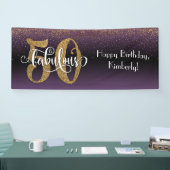 Confetti 50 & Fabulous Geburtstag Lila Black Ombre Banner (Messe)