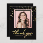 Confetti Abschluss Foto Budget Danke Karte (Vorne/Hinten)