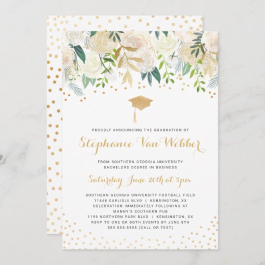 Confetti-Abschlusszeremonie und -Party Einladung (Vorne/Hinten)