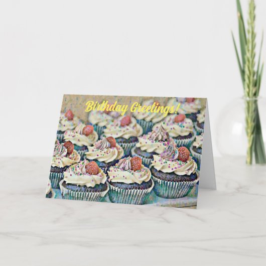 Confetti Art Cupcakes Karte (Vorderseite)