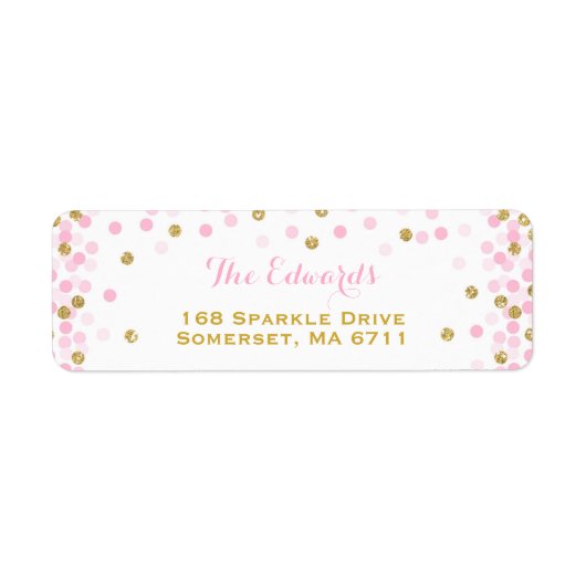 Confetti Baby Dusche Rücksendeadressen-Aufkleber G (Vorne)