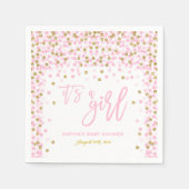 Confetti Baby Shower Napkin Pink Gold Baby Dusche Serviette (Vorderseite)
