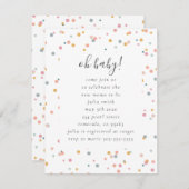 Confetti-Babyparty-Einladung Begleitkarte (Vorne/Hinten)