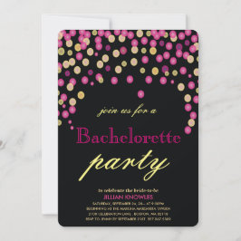 Confetti Bachelorette Imitate Pink Glitzer Hen Par Einladung