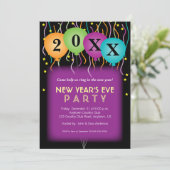 Confetti & Balloons, Silvester Party Einladung (Stehend Vorderseite)