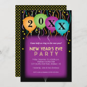 Confetti & Balloons, Silvester Party Einladung (Vorne/Hinten)
