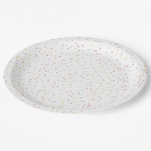 Confetti besprühen WegwerfParty-Papierplatte Pappteller (Schrägansicht)