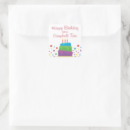 Confetti Birthday Cake Personalisiert Stickers (Tasche)