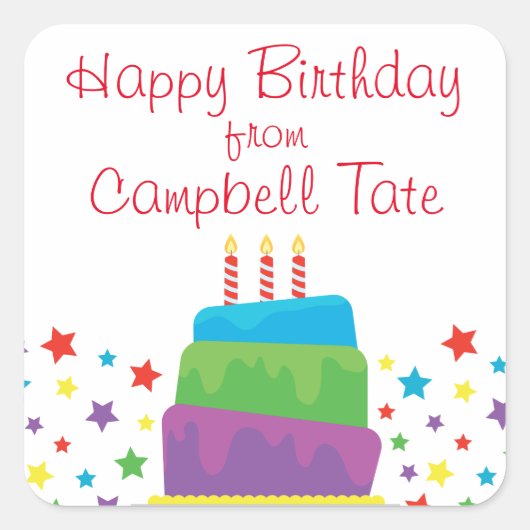 Confetti Birthday Cake Personalisiert Stickers (Vorderseite)