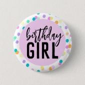 Confetti Birthday Girl Button (Vorderseite)