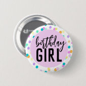 Confetti Birthday Girl Button (Vorne & Hinten)