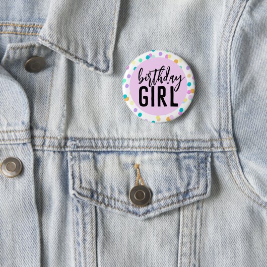 Confetti Birthday Girl Button (Beispiel)