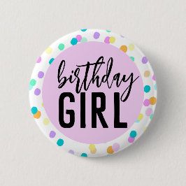 Confetti Birthday Girl Button