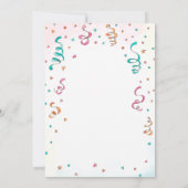 Confetti Birthday Invitation template editable Einladung (Rückseite)