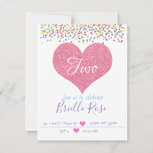 Confetti Birthday Invite Einladung (Vorderseite)