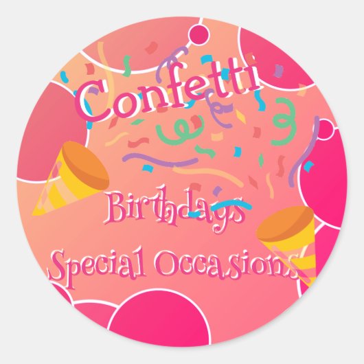 Confetti Birthdays & Besonderen Anlasses Sticker (Vorderseite)