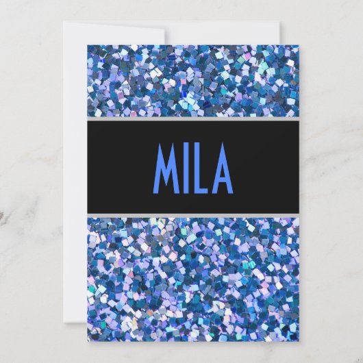 Confetti Blue Einladung (Rückseite)