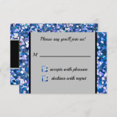Confetti Blue RSVP Card (Vorne/Hinten)