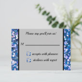 Confetti Blue RSVP Card Karte (Stehend Vorderseite)