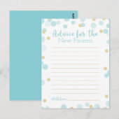 Confetti Blue und Gold Baby Dusche Worte des Ratsc Postkarte (Vorne/Hinten)