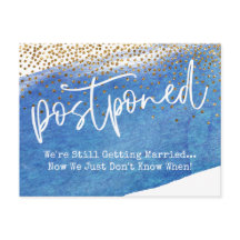 Confetti & Blue Watercolor Verspätete Hochzeit