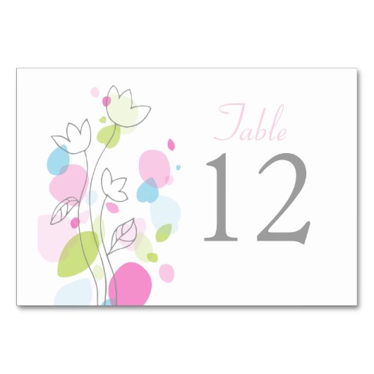 Confetti Blume Blätter Hochzeit Tischnummern (Rückseite)