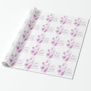 Confetti Blume Blätter rosa blaue Hochzeitspackung Geschenkpapier
