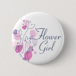 Confetti Blume Blue Girl Hochzeit Button / Taste
