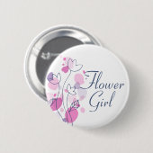 Confetti Blume Blue Girl Hochzeit Button / Taste (Vorne & Hinten)