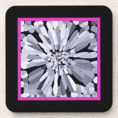 Confetti Blume in Schwarz und Weiß Untersetzer (Vorderseite)