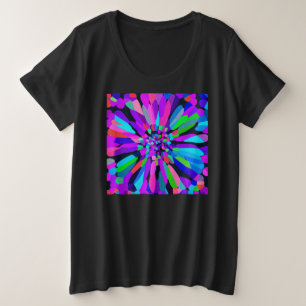 Confetti Blume Lila Große Größe T-Shirt