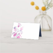 Confetti Blume Marine Rosa Hochzeit Platzkarten (Vorderseite)