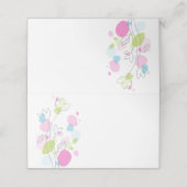 Confetti Blume Rosa grüne Platzkarten (Außenseite Aufgefaltet)