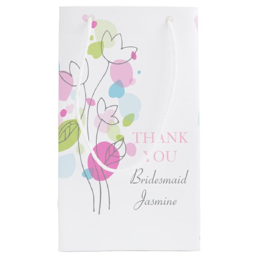 Confetti Blütenblätter Hochzeit Bridesmaid Geschen Kleine Geschenktüte (Rückseite)