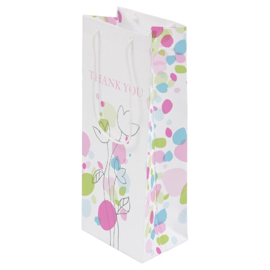 Confetti Blütenblätter Hochzeit danke Weintasche Geschenktüte Für Weinflaschen (Vorderseite Schrägansicht)