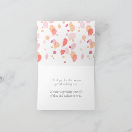 Confetti Blütenblätter Hochzeit im Herbst danke Ka (Innenseite)