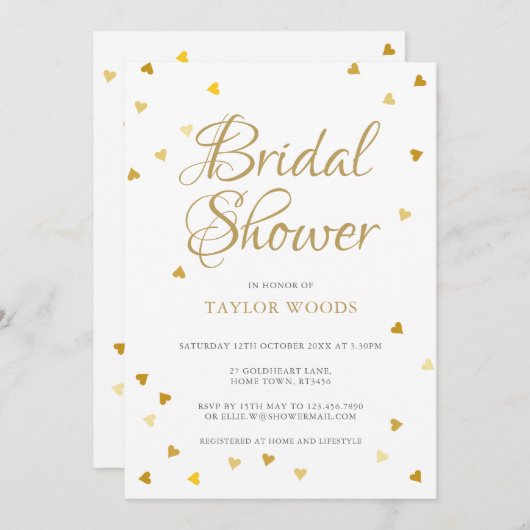 Confetti-Brautparty Einladung (Vorne/Hinten)