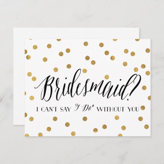 Confetti Bridesmaid | Bridesmaid Einladung (Vorne/Hinten)