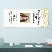 Confetti Brush Script Foto Abschluss Door Banner (Messe)