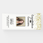 Confetti Brush Script Foto Abschluss Door Banner (Horizontal)
