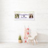 Confetti Brush Script Then & Now Fotos Abschluss Banner (Insitu)