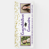 Confetti Brush Script Then & Now Fotos Abschluss Banner (Vertikal)