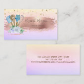 Confetti, Brush Stroke Bäckerei Handwerkzeuge Blum Visitenkarte (Vorne/Hinten)