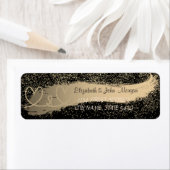 Confetti,Brush Stroke,Black,Herz-Adressetikett (Insitu)